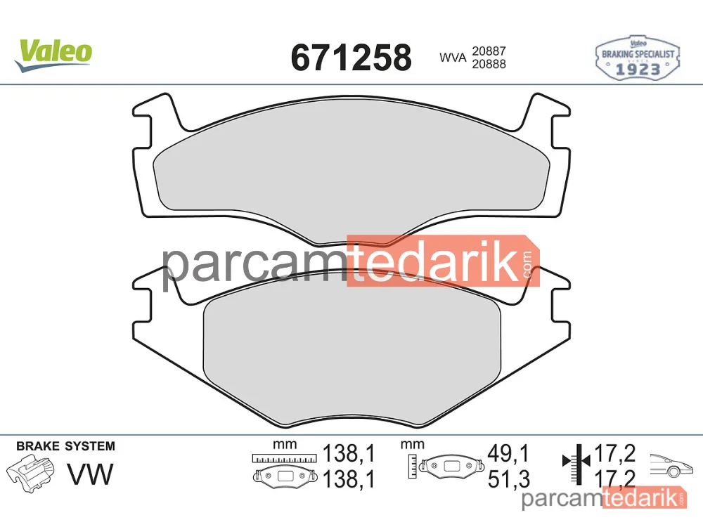671258 | Fren Balatası — VW Polo II, VW Polo Coupe, Seat Ibiza II